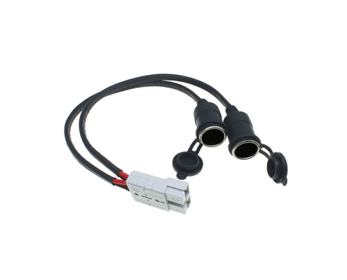 Dual-Head Car Cigarette Lighter Socket with Connecting Cable