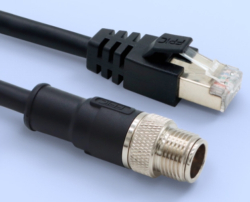 M12 to RJ45 wiring harness