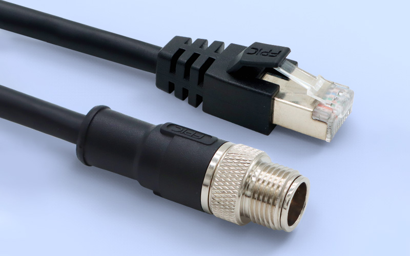 M12 to RJ45 wiring harness