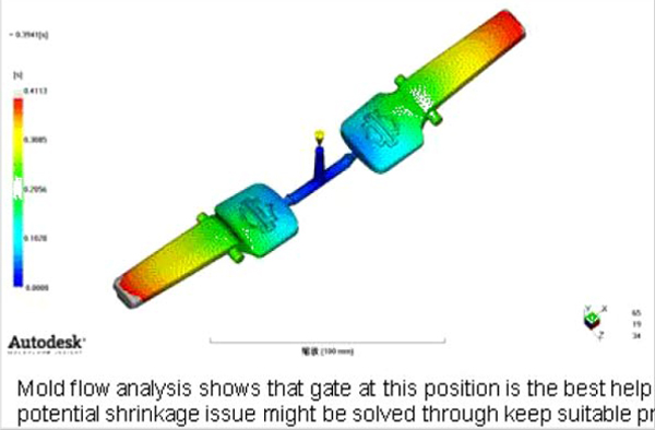 Mold flow simulation test
