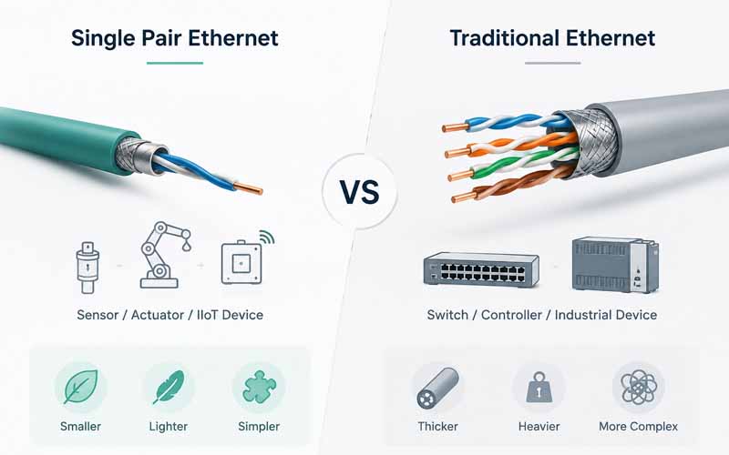 Single Pair Ethernet vs Traditional Ethernet