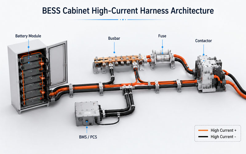 BESS Cabinet High-Current Wire Harness Architecture