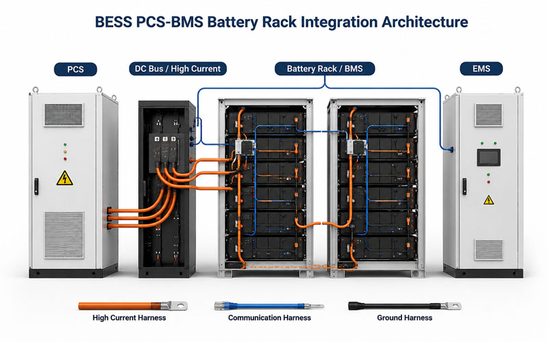 BESS PCS-BMS-Battery Rack Integration Architecture