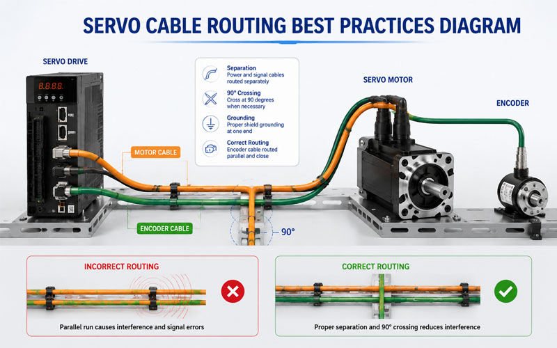 Servo Cable Routing Best Practices Diagram
