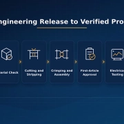 Controlled wire harness manufacturing work instruction workflow
