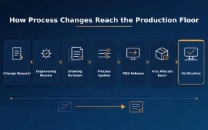 Wire harness engineering change and production instruction control