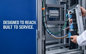 Wire harness service loop providing access to an industrial control module