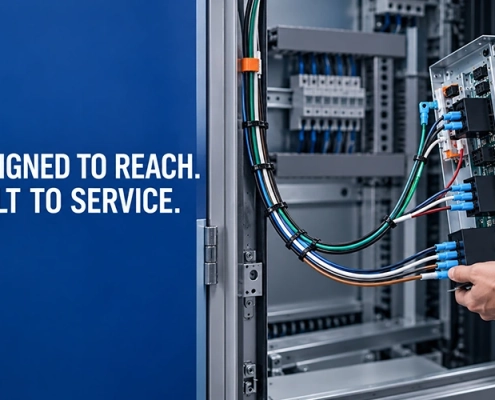 Wire harness service loop providing access to an industrial control module