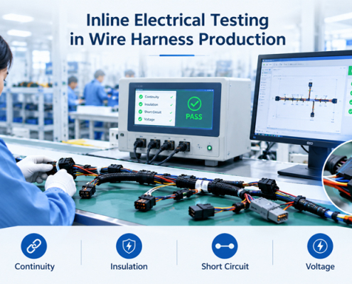 Inline Electrical Testing in Wire Harness Production.