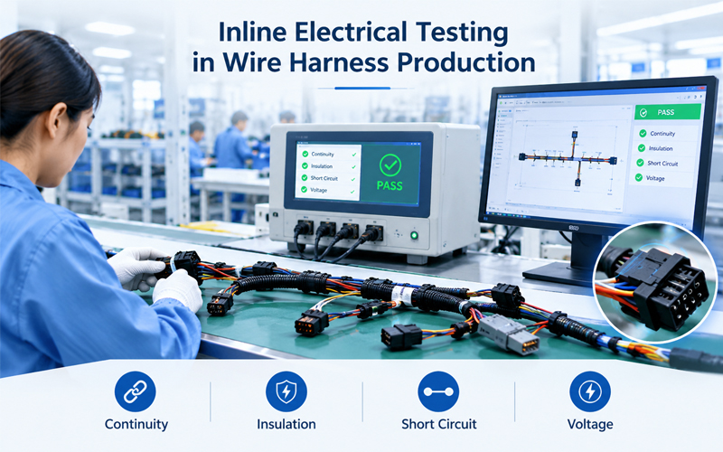 Inline Electrical Testing in Wire Harness Production.